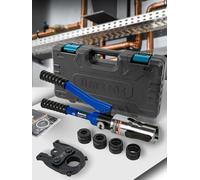 AMZCNC Professional Hydraulic Crimping Pliers - TH Contour Set Press Tool with 360° Rotating Head for Copper Pipe, Stainless Steel Pipe, Jaw Inserts TH