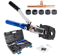 AMZCNC professional hydraulic crimping tool with crimping jaws, contour M 12-15-18-22-28 for copper pipes, carbon steel tubes and stainless steel tubes