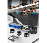 AMZCNC ProPress Tool Kit,Copper Tube Fittings Hydraulic Pipe Crimping Tool with 1/2 inch,3/4 inch and 1 inch Jaw Copper Pipe Press Crimpers Pressing Pliers,Suit for Narrow Space and Tee Fitting