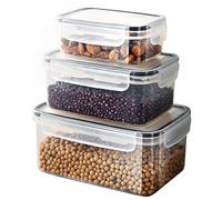 AmzDaKai Airtight Food Storage Containers Set (3 PCs), BPA Free, Leak Proof & Stackable Pantry Organizers for Kitchen, Fridge & Dishwasher Safe(0.52L, 1.25L, 2.2L)