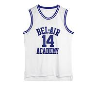 Amzdest 90s The Fresh Prince of Bel Air Academy #14 Jersey Shirt for Men and Women, Unisex Basketball Jersey for Theme Party, White, Medium