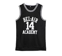 Amzdest 90s The Fresh Prince of Bel Air Academy #14 Jersey Shirt for Men and Women, Unisex Basketball Jersey for Theme Party, Black, XXXL