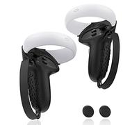 AMZDM Controller Grip for Oculus Meta Quest 2 Accessories Grips Cover for VR Touch Controllers Covers Protector with Non-Slip Joystick Covers 1Pair Black