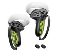 AMZDM Upgraded Controller Grips for Meta Quest 2 VR Oculus Touch Controllers Protector with Joystick Covers 1Pair Black & Green