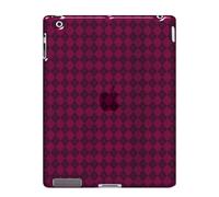 Amzer Luxe Argyle High Gloss TPU Soft Gel Skin Case for Apple iPad 2 - Hot Pink (AMZ90785)