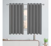 AMZERO Blackout Eyelet Curtains for Living Room 320 x 210 cm Super Soft Thermal Blackout Eyelet Thermal Insulated Curtains for Summer Winter Living Room, Dark Grey
