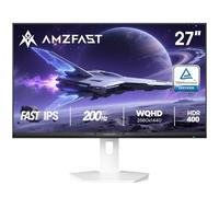 Amzfast 27 inch 200hz Gaming Monitor, QHD 2560x1440p, Fast IPS, Ultra-slim, 1ms MPRT, Adaptive-Sync, HDR 400, 130% sRGB, 95% DCI-P3, Eye Care, VESA 100x100, HDMI2.0&DP 1.4, AMZG27F6Q