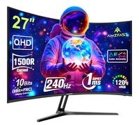 Amzfast 27 Inch 240Hz Gaming Monitor, QHD 2560x1440p, Curved VA Panel, 1500R, 1ms MPRT, Adaptive Sync, HDR, 120% sRGB, VESA 100x100mm, HDMI 2.0&DisplayPort 1.4, AMZG27C1Q Pro
