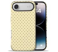 Amzfield Compatible with iPhone Air Case, Cute Small Polka Dot Aesthetic Retro Design for Women Girls Fall Simple Chic Girly Pretty Dual Layer Hybrid Protection Elegant Case, Butter Yellow
