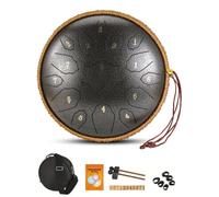 AMZGSHOP 12 Inch D Tone Ethereal Drum with Handbag Drumsticks 15 Notes Percussion Musical Instrument Yoga Sound Healing Child Beginner Hand Drum (Sand color)