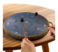 AMZGSHOP 13-In 15-Note F-Key Handpan Tongue Drum, Sanskrit Sound Drum with Storage Bag, Multi-Purpose Professional Handpan Drums for Yoga-Green
