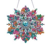 AMZGSHOP 5D DIY Hanging Diamond Art Ornament Kit, Hanging Diamond Art Painting, Dots Pendant, Crystal Gem Craft Diamond Window Painting Pendant Kit, Home Garden Wall Hanging Ornament