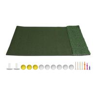 AMZGSHOP 5x4ft Dual-Turf Golf Mat with 9 Ball & Tray Thickened Artificial Turf Matt Non-Slip Double-Grass Golf Hitting Mat for Backyard/Driving Range/Indoor & Outdoor (1.2*1.5米【16mm果岭草+四色长草】 10mm高弹底)