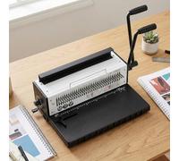 AMZGSHOP A4 Wire Binding Machine, 34-Square Hole, 3:1 Pitch Wire-O Binder Punch 15 Sheets/Bind 130 Sheets A4 Paper Binder Tool Iron Ring, Small Coil Binding Tools Office Supplies