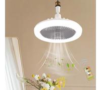 AMZGSHOP Ceiling Fan with Lights E27 30W Ceiling Light with Fans and Remote Control Timing 3 Color Dimmable LED Lamp 3 Speeds Whisper-Quiet Ceiling Light Bulb Fan for Bedroom Home Office Dormitory