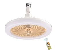 AMZGSHOP Ceiling Fan with Lights E27 30W Ceiling Light with Fans and Remote Control Timing 3 Color Dimmable LED Lamp 3 Speeds Whisper-Quiet Ceiling Light Bulb Fan for Bedroom Home Office Dormitory