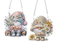 AMZGSHOP DIY Christmas Diamond Art Hanging Pendants, Bird & Plant Series, Acrylic 5D Crystal Painting Ornaments with Chain, Festive Window & Wall Decor Gifts