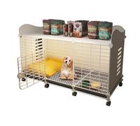 AMZGSHOP Dog Crate End Table with Wheels & Tray - Indoor Wire Kennel for | AMZGSHOP Dog Crate End Table with Wheels & Tray; Indoor Wire Kennel for Small/Medium/Large Dogs; Stylish Furniture Design;