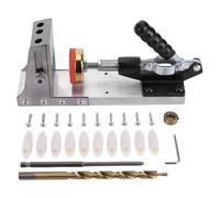 AMZGSHOP Pocket Hole Drill Guide Jig Set Adjustable Portable Screw Jig Set with 3/8in Drill Bits for DIY Woodworking Carpentry Locator