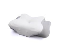 AmzHandler Memory Foam Cervical Pillow for Neck Pain Relief - Orthopaedic Ergonomic Neck Support Pillow for Side, Back & Stomach Sleepers - Cooling Ice Silk Cover (Washable), White Gray