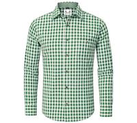 AMZHOTER Traditional Shirt Men's Oktoberfest Shirt Checked Shirt Outfit Long Sleeve Traditional Shirts Short Sleeve Checked Casual Cotton Green XL