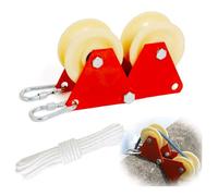 AMZJBUPODE 90° Angle Lifting Pulley,With 10m Rope And Two Hooks,Rope Block And Tackle Pulley System,Moving & Lifting Heavy Objects On Rooftops(Size:Groove width:3.5cm/1.4in)