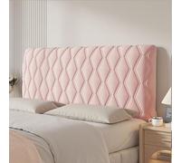 AMZJBUPODE Quilted Headboard Slipcover,Stretchable Bed Headboard Cover,Soft Case,Easy Wash Design,for Dormitory Bedroom Decor(Size:150cm (59.1in),Color:Pink)