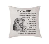 AMZKWY To My Auntie Gifts Lion Family Pattern Cushion Cover 45x45cm Throw Pillow Case Home Decor Birthday (Auntie)