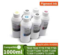 AMZMDGJK Pigment Ink 1000ml For Designjet T730 T830 T920 T930 T1500 T1530 T2500 T2530 T770 T790 T1100 T1200 Z2100 Z3100 Z3200 Z5200(1000ml-Photo Black)