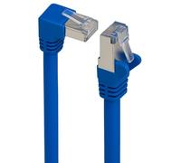 AmzNet Cat 6 LAN Angle Cable 90° - 5.0 Metres - Blue - S/FTP PIMF Ethernet Cable - RJ45 Angled Connector - Gigabit Patch Cable for Router, Switch & Smart TV