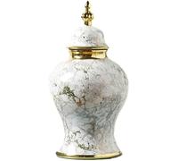 AMZOAKUD Ceramic Vase,Modern VaseDecorative Ceramic Flower Vase Luxury Floral with Lid Ceramic Floral Traditional Porcelain Vase Home Table Decoration, White