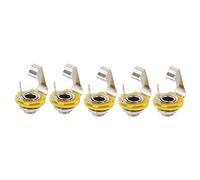 AMZOAKUD Electric Guitar Stereo Female Jack TRS Panel Mount Socket 6.35mm 5 Pieces - Durable Aluminium Alloy High Fidelity Sound Easy Installation for Guitars and Bass