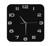 AMZOC Round Wall Clock 12 Inch Vintage Square Glass Clock For Living Room Modern Design Home Decor Black Watch Minimalist Art Silent Non Ticking Wall Clock