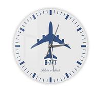AMZOC Wall Clock Silent Non-Ticking 12 Inch Boeing 747 Commercial Airplane Modern Wall Clock For Living Room Airliner Pilot'S Clock Man Cave Room Decor Aviation Timepieces