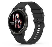 Amzpas Classic Soft Silicone Replacement Band for Garmin Venu 2 Plus/Venu 3/Vivoactive 4/Legacy Hero, Black, 22mm, Silicone, Water Resistant, Sports