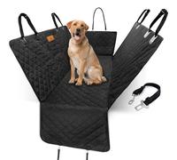 AMZPET 3-in-1 Dog Car Seat Cover - Hammock, Back Seat Cover and Boot Liner - Scratch-Proof with Seat Belt Tether