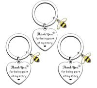 AMZQ 3PCS Thank You Teacher Gifts Keyrings Set Appreciation Teacher Gifts for Women - Thank You For Being Part Of My Story
