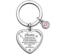 AMZQ Auntie Gifts Auntie Keyring Thank You for Being My Auntie Keyring Unique Family Idea for Your Best Auntie from Niece or Nephew,Auntie Birthday Christmas Mother's Day Gifts