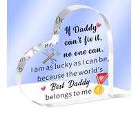 AMZQ Daddy Gifts Daddy Acrylic Plaque from Daughter Son If Daddy Can't Fix It,On One Can Keepsake