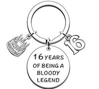 AMZQ Funny 16th Birthday Gifts for Girls Boys - Sixteen Sixteenth Happy Birthday Keyring for Him Her Son Daughter Brother Sister Friend Humour Sarcasm Keyring