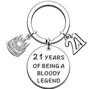 AMZQ Funny 21st Birthday Gifts for Her Men - Being A Legend - Twenty-One Twenty-First Happy Birthday Keyring for Him Her Son Daughter Brother Sister Friend Humour Sarcasm Keyring