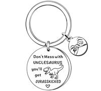 AMZQ Funny Uncle Gifts Father's Day Christmas Birthday Gifts For Uncle From Niece Nephew Unclesaurs Gifts Keyring