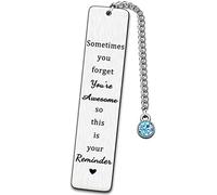 AMZQ Inspirational Bookmark Gifts for Women Christmas Birthday Gift for Friend Son Daughter Leaving Gifts for Colleagues Women Sometimes You Forget You're Awesome