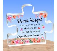 AMZQ Leaving Gifts for Women, Acrylic Puzzle Plaque Retirement Gifts for Women New Job Gifts for Colleagues Friend Teacher,Never Forget You Are The Piece That Made The difference