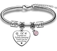 AMZQ Ta Gifts Teaching Assistant Gifts Charm Thank YouTeaching Assistant Bracelet for Women