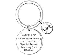 AMZQ Wedding Anniversary Keyring Gifts Funny Anniversary Married Keyring for Husband Wife - It's All About Finding That Special Person To Annoy For A Lifetime
