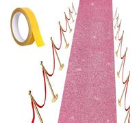 AMZQNART Carpet Runner Runway Rug, Glitter Pink Carpet Runner 55 GSM Thickness (2.46 x 17Feet) for Wedding Party Hallway Rug, Christmas Xmas Thanksgiving