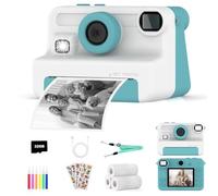 AMZSA Now Kids Camera Instant Print, 1080P Video, Children Christmas Birthday Gifts for Girls Age 3-12, Toddler Print Digital Camera Toy for 4 5 6 7 8 9 10 11 Years Old with 32GB Card,6 pens