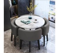 AMZSEW Kitchen Dining Table and Chairs Set 4,Modern Breakfast Bar Table And Chair- Dining Room Sets Back Faux Leather Chair, for Small Spaces Coffee Kitchen meeting table,White
