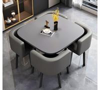 AMZSEW Kitchen Dining Table and Chairs Set 4,Modern Breakfast Bar Table And Chair- Dining Room Sets Back Faux Leather Chair, for Small Spaces Coffee Kitchen meeting table (GRAY 80CM)